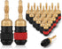 WGGE WG-008 24K Gold Safety Speaker Connector Banana Plugs for Speaker Wire, 12 Pairs