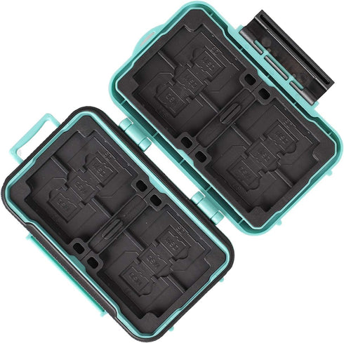 LYNCA Memory Card Hard Protector Case, Water-Resistant Anti-Shock Storage Box for 8 SD, 4 CF, 12 Micro SD Cards