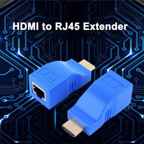 XMSJSIY HDMI Extender, HDMI to RJ45 Converter Repeater Over Cat 5e/6, 1080p up to 30m for HDTV, PS4