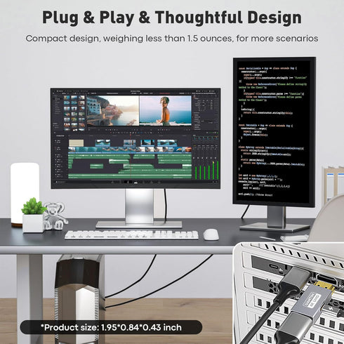 HDMI to DisplayPort Adapter, 4K 60Hz, 1080p 120Hz, HDMI Male to DP Female Converter for GPU, Laptop, PS5, Xbox - 1 Pack