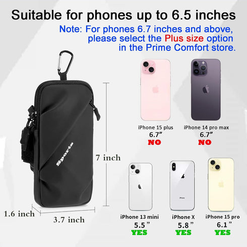 Phone Holder Arm Band, Small Crossbody Shoulder Holsters Bag for iPhone and Android, Use for Running, Walking, Hiking &