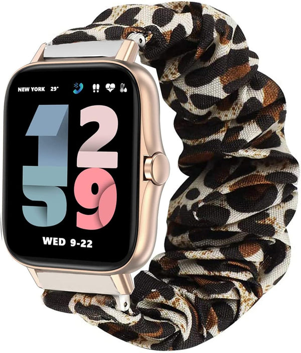 Compatible for ANDFZ Smartwatch Band, Fabric Elastic Scrunchie Replacement Straps for ANDFZ T42 1.72" HD Touch Screen