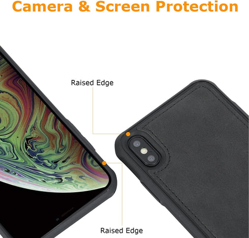 molzar MAG Series Case for iPhone Xs Max, Built-in Metal Plate for Magnetic Mount, Black