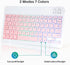 Bluetooth Keyboard and Mouse Combo for iPad, Rechargeable Wireless with 7-Color Backlit for iPad Pro/Air/Mini