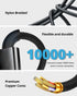 100W HIGH SPEED USB C to USB C Cable, 3.94ft/120cm, 100W Nylon Braided for Fast Charging and Data Transfer
