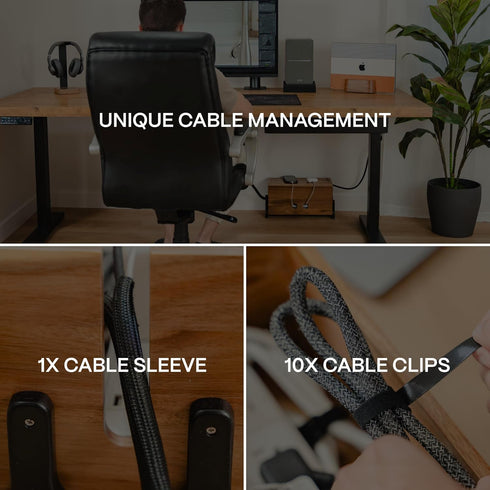 Extra Large Wood Cable Management Box - Cord Organizer Hider for Office, TV Wires, Desk (Solid Acacia)
