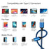 5-Pack USB Type C Cable (3/3/6/6/10FT) - Fast Charging, Nylon Braided, Compatible with Samsung Galaxy S9, LG V30,