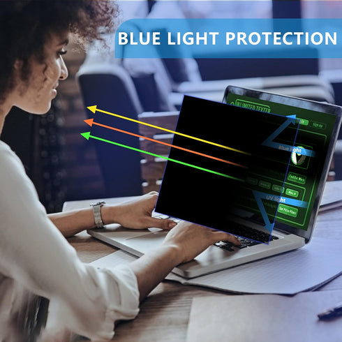 FILMEXT 15.6 inch Laptop Privacy Screen Filter, Anti-Spy, Anti-Glare, Anti Blue Light for Asus, Acer, Dell, Toshiba
