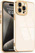 Lafunda Designed for iPhone 15 Pro Max Case, Cute Luxury Plating Case for Women Girls with Camera Protection Shockproof