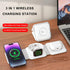 3 in 1 Magnetic Foldable Wireless Charger, Travel Charging Station for Multiple Apple Devices, Adapter Not Included