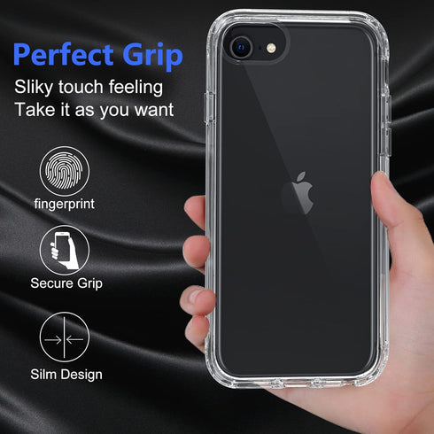 BESINPO Case for iPhone SE 2022/2020/8/7, Built-in Screen Protector, 360 Full Body Shockproof Protection Cover - Clear