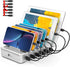Charging Station for Multiple Devices - 6 Port Fast Charging Station for iPhone, iPad, Android, Tablet with 6 Mixed