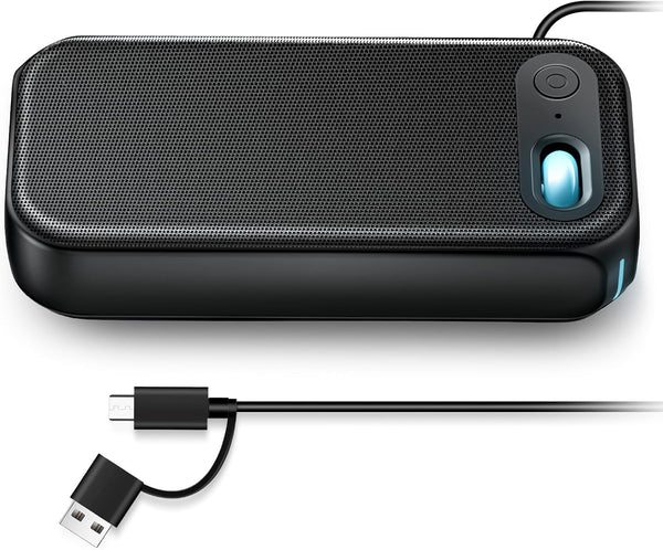 VkingMoR USB-A/USB-C Computer Speakers for PC Desktop, Wired Portable Mini Sound-bar for Monitor