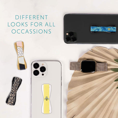LOVEHANDLE Universal Phone Grip - Bumble Bee Design Elastic Strap for Most Smartphones and Mini Tablets