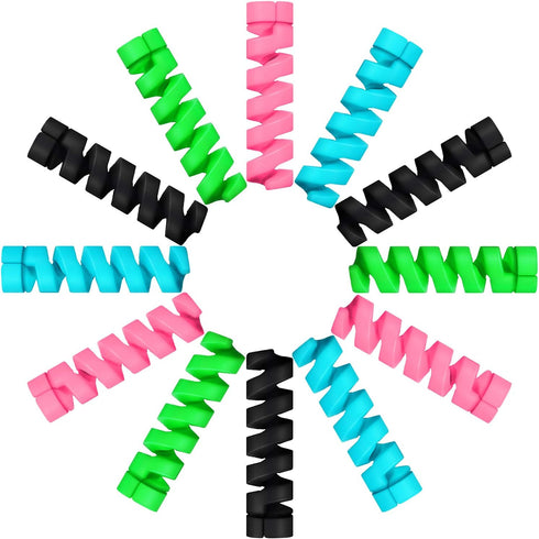 Jetec 24 Pcs Charger Cable Protector,Silicone Flexible Cable Saver,Spiral USB Mouse Wire Protector