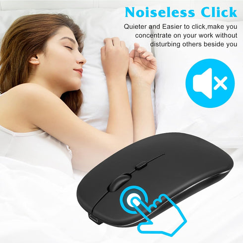 UrbanX 2.4GHz & Bluetooth Wireless Mouse, Rechargeable for Samsung Galaxy Tab S7, Laptop/PC/Mac/iPad Pro - Onyx Black