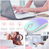 VssoPlor Wireless Mouse, Slim Portable 2.4G Computer Mice with Nano Receiver for PC, Laptop (Mint Green to Purple)