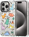 MOSNOVO iPhone 15 Pro Case - Clear TPU Bumper with Cute Joyful Dinosaur Design, 6.1" Drop Impact Protection