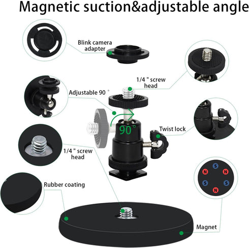 Magnetic Mount Compatible with Blink Mini 2/Outdoor 4th Gen, Adjustable Magnet Camera Mount Bracket for Steel
