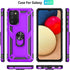 Samsung A02s Case with HD Screen Protector, Military-Grade Kickstand Holder, Shockproof Cover for Galaxy A02s, Purple