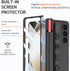 NINKI Samsung Galaxy Z Fold 6 Case with S Pen (Red) - Carbon Fiber, Magnetic Hinge Protection, Strap Included
