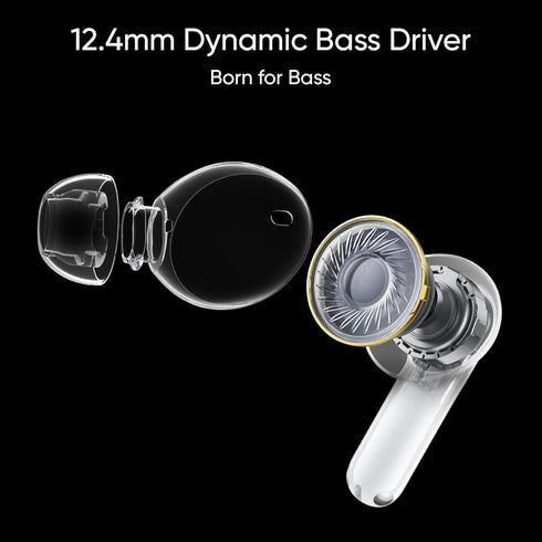 realme Earbud T300, Deep Bass, 30db ANC, Immersive Sound, Up to 40 Hour Playtime, Bluetooth 5.3, Youth White