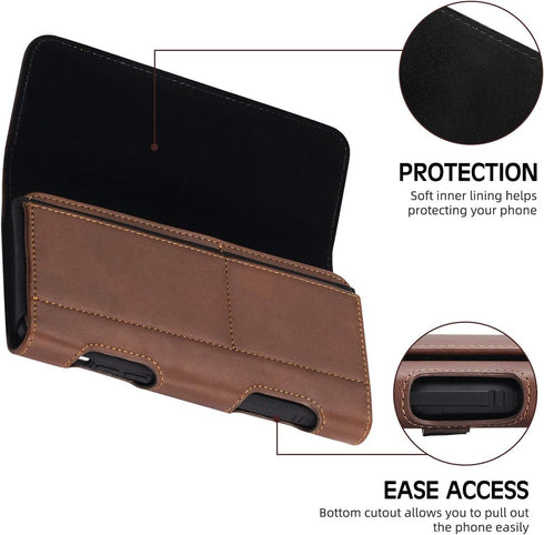 Mopaclle Phone Holster for iPhone SE (2020), iPhone 8 7 6 6s Leather Belt Case with Clip, Compatible with iPhone 12 Mini