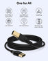 6ft, 2.0 6 HP Printer Cable Square USB A to USB B Cable for Printer/Scanner Epson, HP, Canon, Brother, Ethernet Print