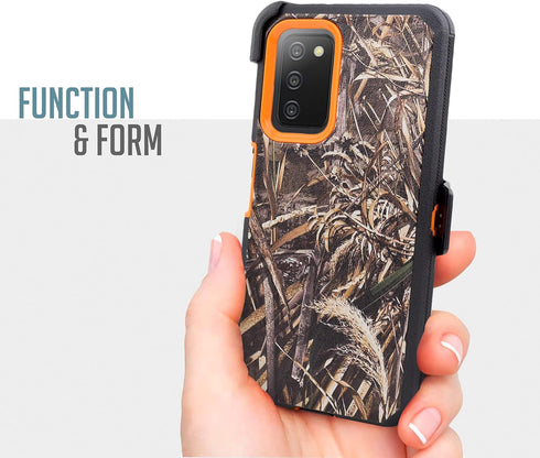 Designed for Samsung Galaxy A03S Shockproof Holster Case, Tough Rubber Rugged Hybrid with Built-in Screen Protector