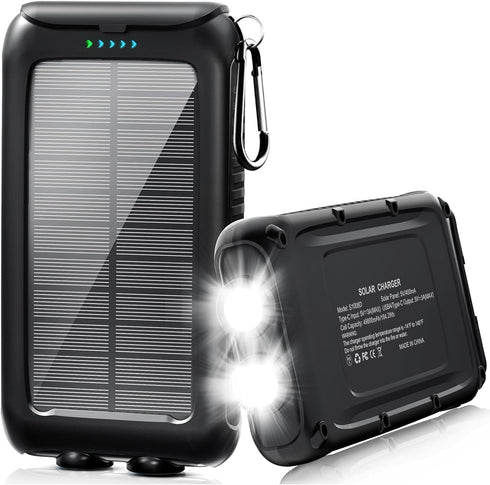 Kepswin Solar-Charger-Power-Bank-49800mAh Flashlight/15W Pack Portable Solar Phone Charger with LED Fast Charge USB C
