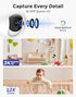 Hugolog 3K 5MP Indoor Security Camera with Auto-Focus, Ideal for Baby Monitor/Pet Camera, Starlight Night Vision, AI