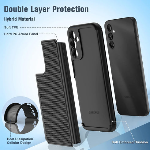 FNTCASE Heavy Duty Protective Case for Samsung Galaxy A14 5G, Shockproof Rugged Military Protection with Non-Slip Back