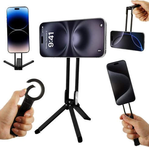 Keledz Magnetic Pocket Phone Tripod Foldable for iPhone 16/15/14/13/12 Plus Pro Max Series,