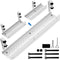 No Drilling Extendable Under Desk Cable Management Tray with Clamp, Retractable Power Strip Holder 31Inch (White)