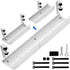 No Drilling Extendable Under Desk Cable Management Tray with Clamp, Retractable Power Strip Holder 31Inch (White)