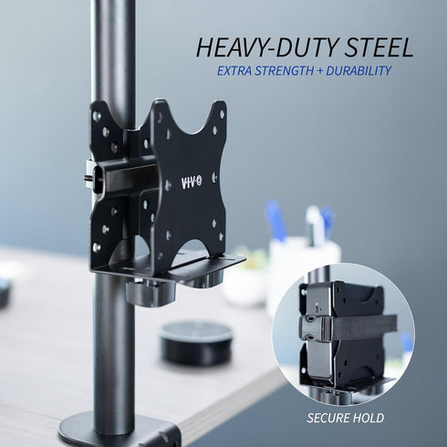 VIVO Adjustable Thin Client Mini PC Mount Bracket, CPU VESA Under Desk Computer Holder, Black (MOUNT-PC05C)