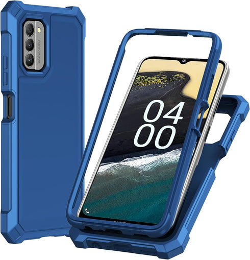 Nokia C300 Case & G100 Case with Screen Protector, Full Body Protection, Shockproof Frosted PC & Soft TPU, Blue.