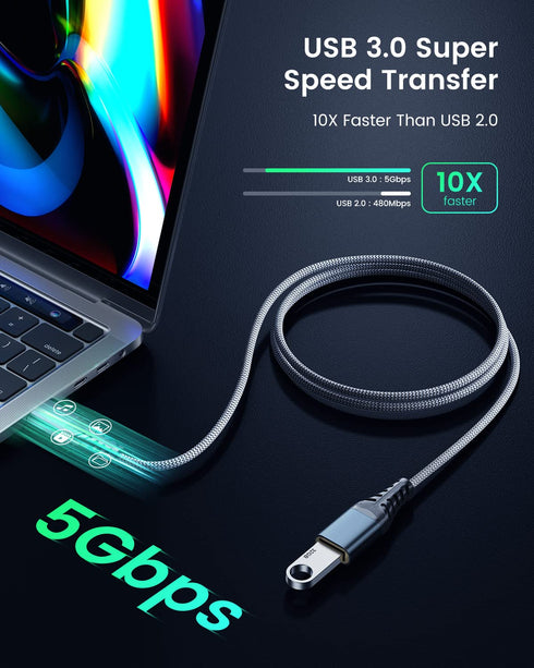 ANDTOBO USB Extension Cable 3.3ft, USB 3.0 Type A Male to Female Extender Cables High-Speed Data Transfer 5Gbps Compatible with Gamepad, Printer, Webcam, USB Keyboard, Flash Drive, Hard Drive