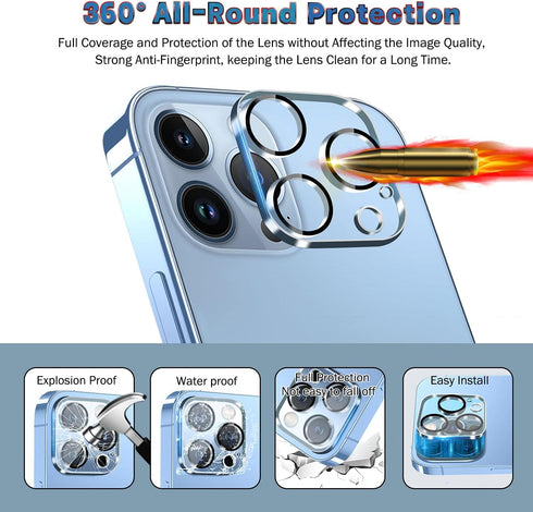 QHOHQ 3 Pack Screen Protector for iPhone 13 Pro Max 6.7" - Ultra HD, 9H Hardness, Scratch Resistant, Easy Install, Case
