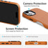 maogoam 16 6.1", for iPhone Case Leather, Compatible with MagSafe, Genuine Vintage Crazy Horse Leather, Metal Buttons