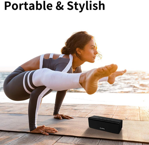 MusiBaby Bluetooth Speaker, Waterproof Portable Speaker with Booming Bass, Stereo, Dual Pairing, 24H Playtime, Wireless