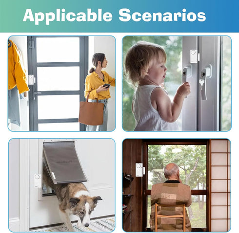 HENDUN Wireless Remote Door Alarm for Windows, Magnetic Security Sensor, Pool Safety for Kids, Alzheimer's Care