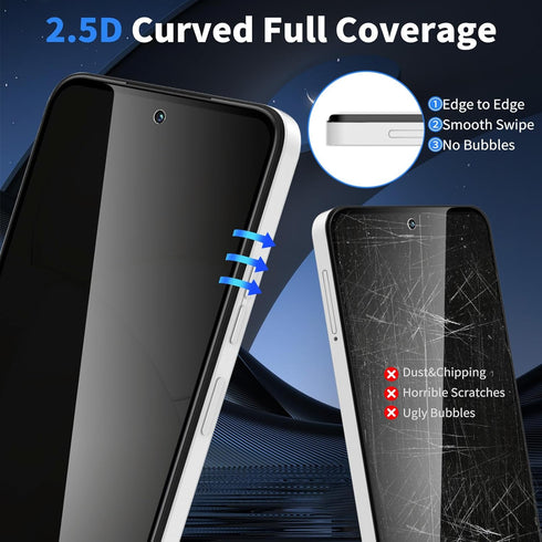 Asstar 2 Pack Privacy Screen Protector for Moto G Power 5G 2024, 9H Hardness, Anti-Scratch, Easy Install, Bubble Free.