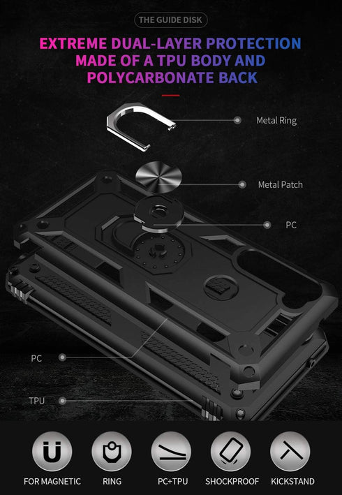 Androgate Moto G Stylus/Pro Case, Tempered Glass Screen Protectors, Shockproof Cover, Black