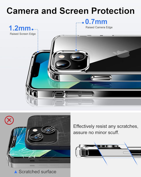 HOOMIL 13 6.1-Inch, Case for iPhone Non-Yellowing, Drop Protection, Anti-Scratch Transparent Hard Back Phone Cover