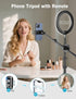 Nineigh 64" 25" 360 Overhead Tripod for iPhone, Phone Tripod Stand with Long Extendable Arm & Remote, Rotating Overhead
