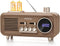 Bingxue Retro Radios FM Portable Bluetooth Speaker,12/24H Small Plug in Vintage Clock Radio
