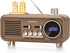 Bingxue Retro Radios FM Portable Bluetooth Speaker,12/24H Small Plug in Vintage Clock Radio