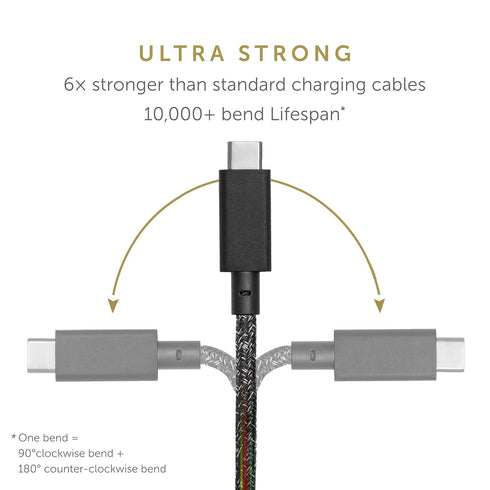 Native Union Type-C Desk Cable, USB-C to USB-C 8ft Ultra-Strong Charging Cable with Anchor Weight for iPhone 15