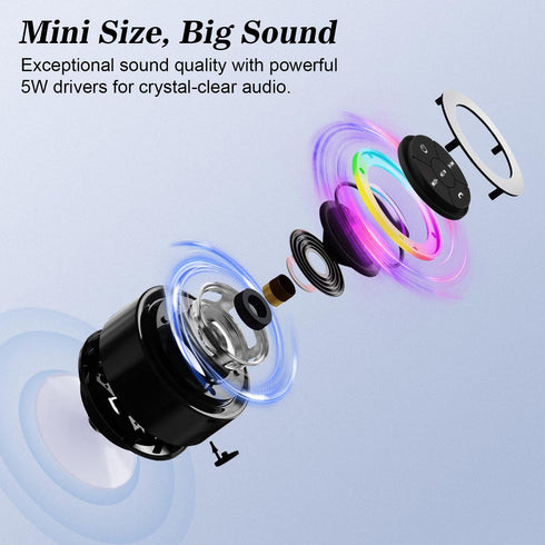 Portable Bluetooth Shower Speaker, Waterproof IP67 Speaker with Suction Cup, Built-in Mic for Pool, Camping, Beach